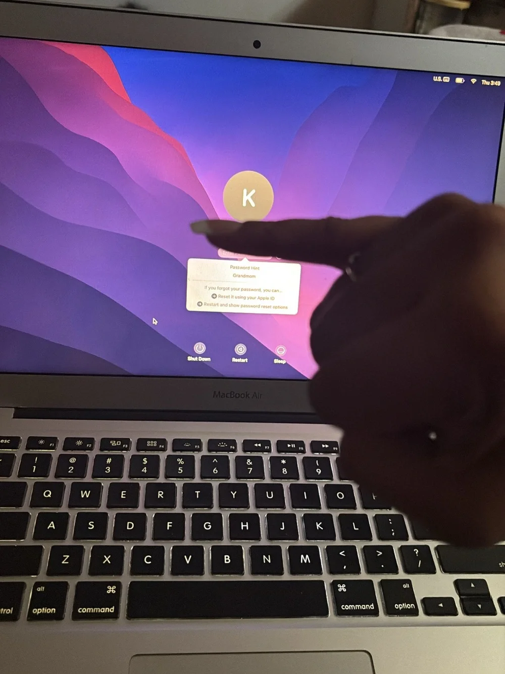 Apple MacBook Air Silver with Purple Gradient Display